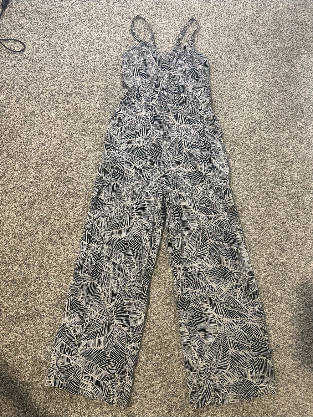 Old Navy Black and White Wide-Leg Jumpsuit